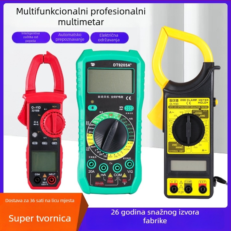 Luwei digitalni klešta multimetar s digitalnim zaslonom; raspon kapaciteta 25; razina sigurnosti 50
