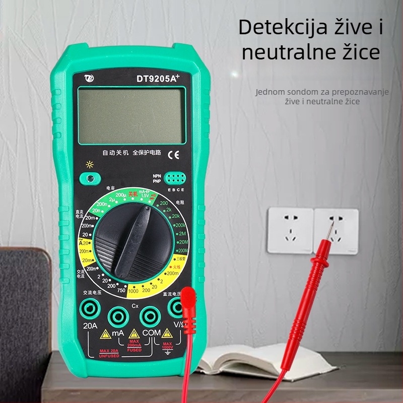 Luwei digitalni klešta multimetar s digitalnim zaslonom; raspon kapaciteta 25; razina sigurnosti 50