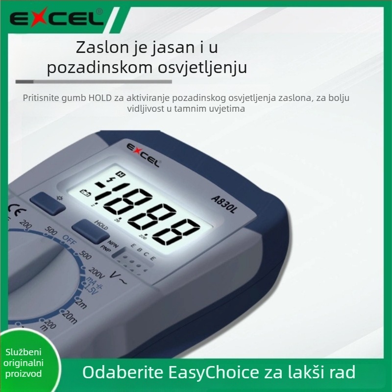EXCEL digitalni multimetar – ampermetar, mjerenje kapaciteta, prijenosni, precizan instrument