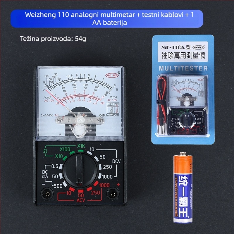 Multimetar MF47, pokazna serija, mehanički instrument, visoka zaštita od sagorijevanja, za profesionalnu upotrebu, brend Nanjing, uključuje testne šipke