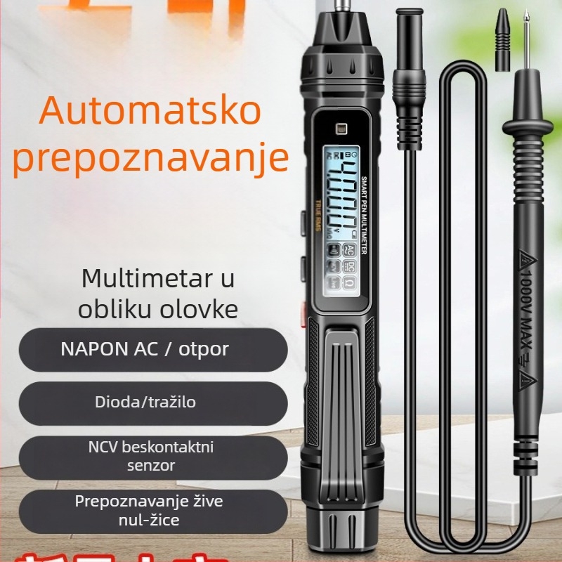 Električno pero-multimetar — digitalni mjerač napona, visoka preciznost, više funkcija, test kontinuiteta i indukcije
