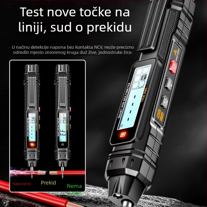 Električno pero-multimetar — digitalni mjerač napona, visoka preciznost, više funkcija, test kontinuiteta i indukcije