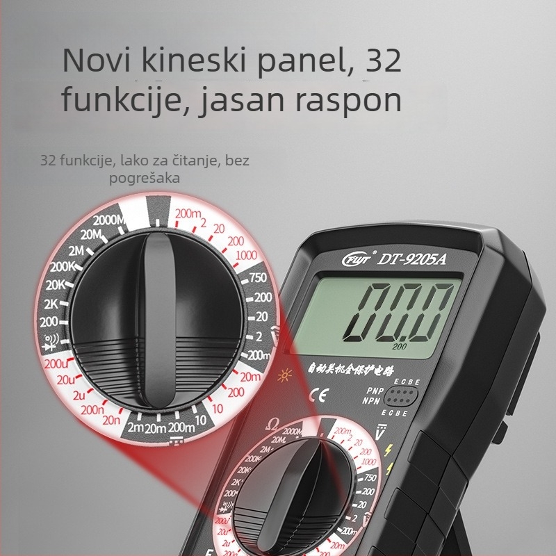 Fengwick DT9205A Digitalni multimetar – Zaštita od opeklina, Visoka preciznost, Mjerenje AC struje