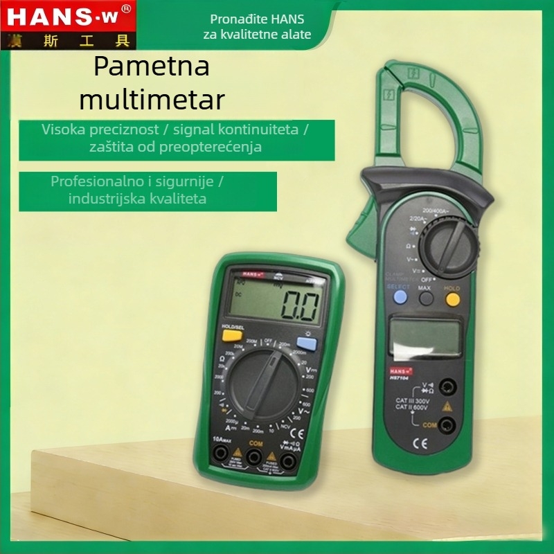 Industrijski visoko precizan digitalni klešta-metar, ručni, kompaktne veličine, višefunkcionalan s LCD zaslonom.