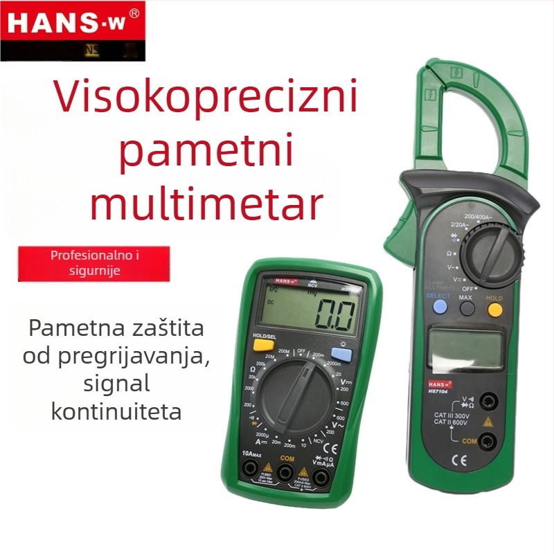 Industrijski visoko precizan digitalni klešta-metar, ručni, kompaktne veličine, višefunkcionalan s LCD zaslonom.