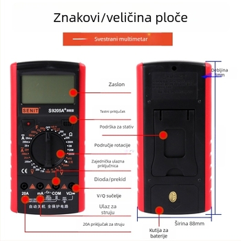 CHKL S9205A digitalni multimetar s automatskim gašenjem, visoka preciznost, izoliran i vatrootporan