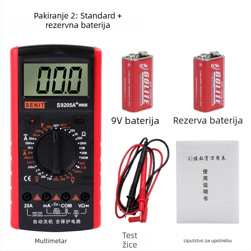 CHKL S9205A digitalni multimetar s automatskim gašenjem, visoka preciznost, izoliran i vatrootporan