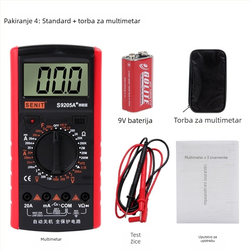 CHKL S9205A digitalni multimetar s automatskim gašenjem, visoka preciznost, izoliran i vatrootporan