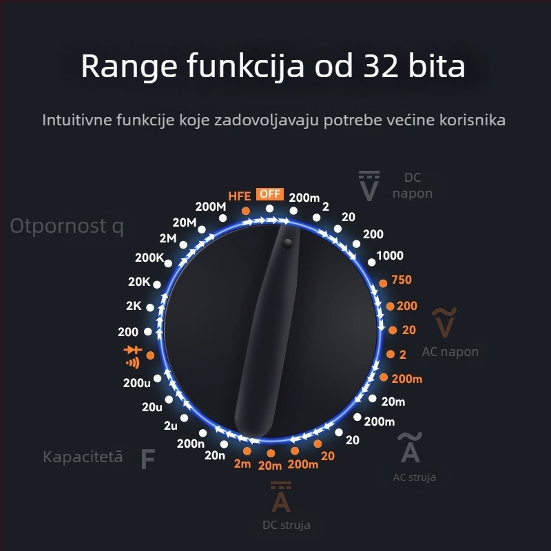 9205 digitalni multimetar — automatski, višefunkcionalan alat za elektrikare, profesionalna upotreba, zaštita od pregrijavanja i automatsko isključivanje