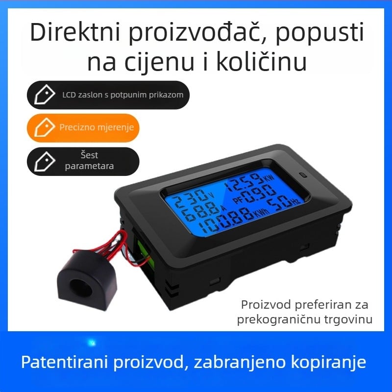 Puucai Mjerač snage: Napetost i struja, Mjerač snage, Frekvencija, Faktor snage, Multimetar