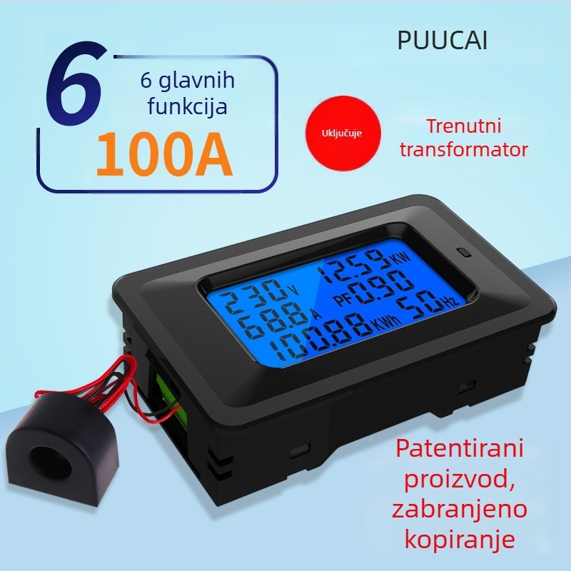 Puucai Mjerač snage: Napetost i struja, Mjerač snage, Frekvencija, Faktor snage, Multimetar