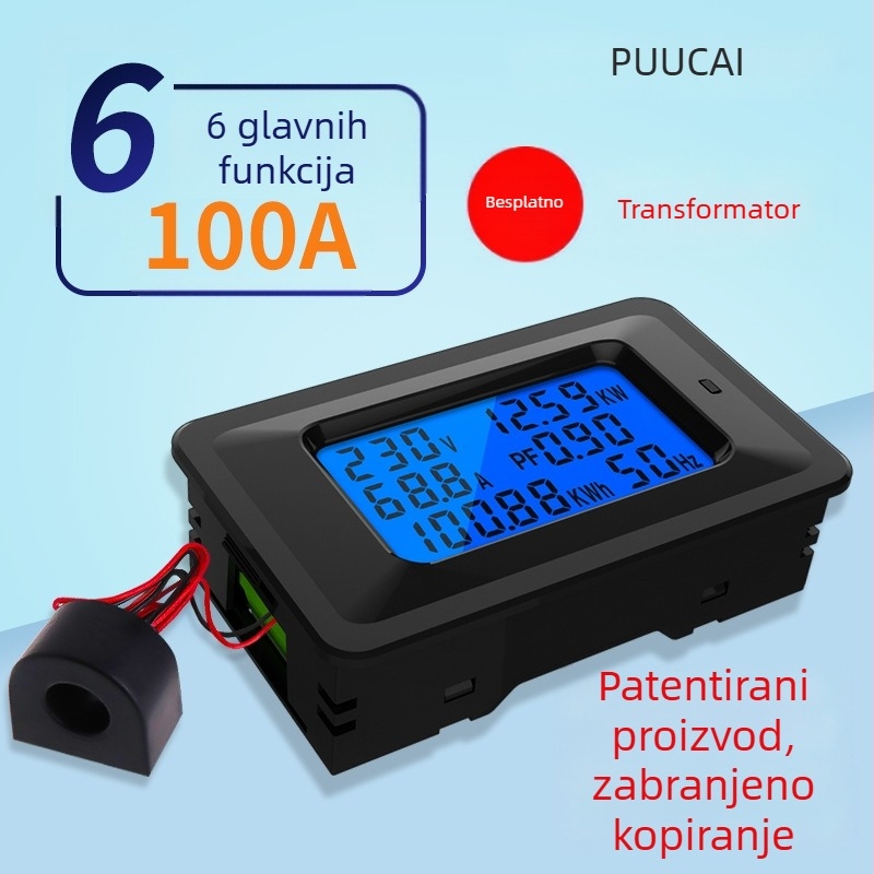 Puucai Mjerač snage: Napetost i struja, Mjerač snage, Frekvencija, Faktor snage, Multimetar