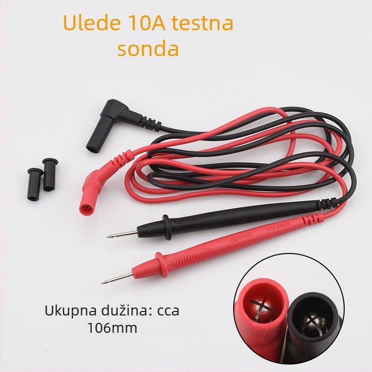 Univerzalna sonda za multimetar sa silikonskom izolacijom, iznimno oštar vrh, 10A/20A