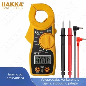 Iiakka MT87 Digitalni kleštni multimetar s LCD zaslonom, mjerenje napona, struje i otpora