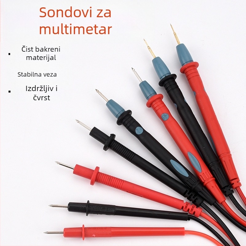 Testni vod za digitalni multimetar, 1000V, 20A, zlatno obložene vrhovi