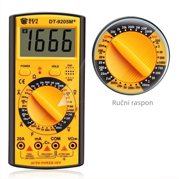 Best digitalni multimetar 9205M+ s memorijom i automatskim načinom rada, univerzalni mjerni alat za početnike, ampermetar
