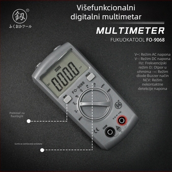 Digitalni visokoprecizan potpuno automatski multimetar za električare, model FO-9068A