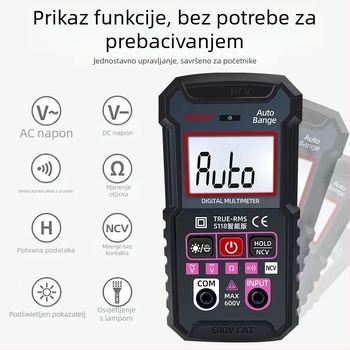 Yi saiyou Prijenosni Pametni Digitalni Multimetar s Digitalnim Zaslonom za Kućnu Upotrebu (Bez Uvoza)