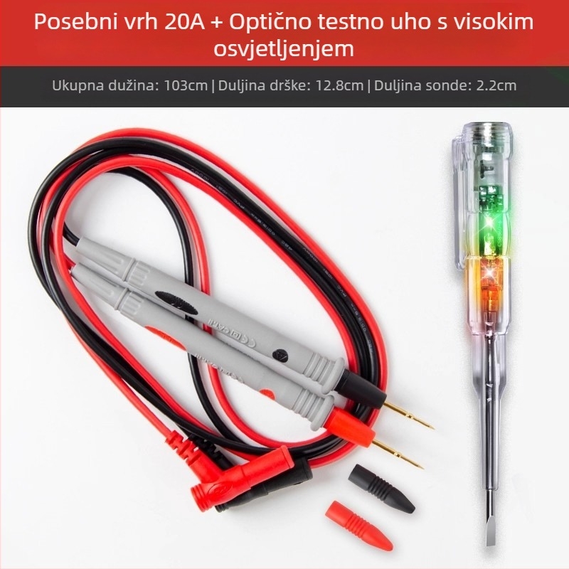 Kabel za multimetar s probama i konektorima, ultraoštrim čeličnim vrhom, silikon vodič, univerzalne i specijalizirane žice, pribor za sonde multimetra