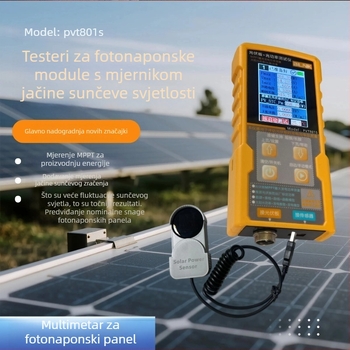PV panel tester s mjeračem snage i ampermetrom, tester napona otvorenog kruga, CE certificirano, PVC kućište, profesionalna upotreba