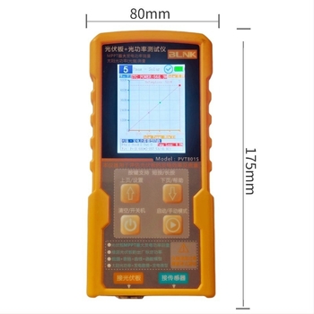 PV panel tester s mjeračem snage i ampermetrom, tester napona otvorenog kruga, CE certificirano, PVC kućište, profesionalna upotreba