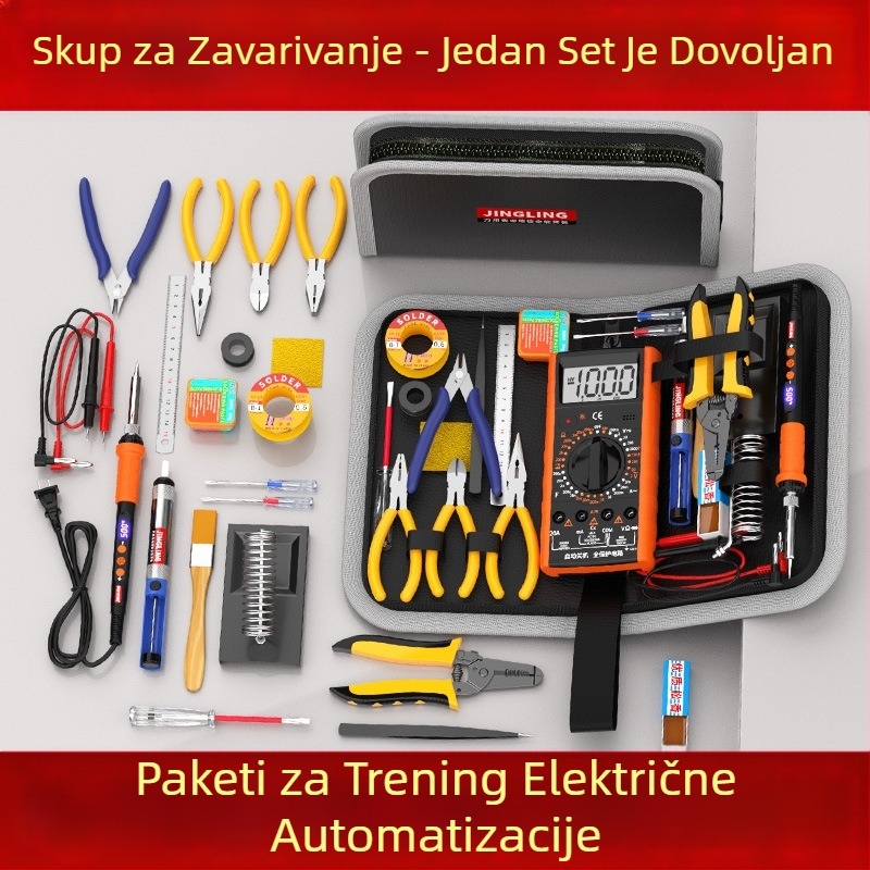 Set za obuku: multimetar i lemilica s digitalnim zaslonom, unutarnje grijanje, kutija alata električara
