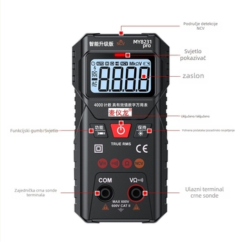 MAYILON MY8231pro Pametni multimetar – 40 000 mjerenja, True RMS, Automatska identifikacija, Zaštita od opeklina