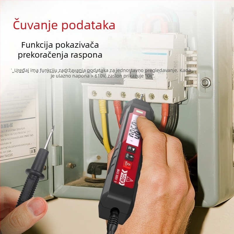 Delixi Electric inteligentni pen-stilni multimetar s bezkontaktnim mjerenjem napona, 600V AC/DC, dvostruka funkcija