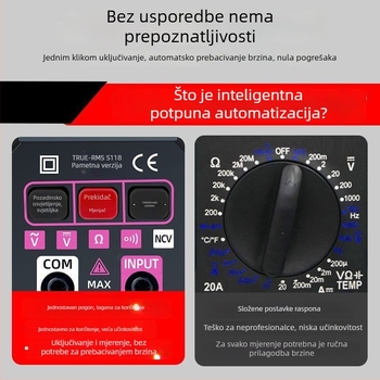 Potpuno automatski digitalni multimetar – visoka preciznost, automatski raspon, zaštita od izgaranja, višenamjenski alat za održavanje električara