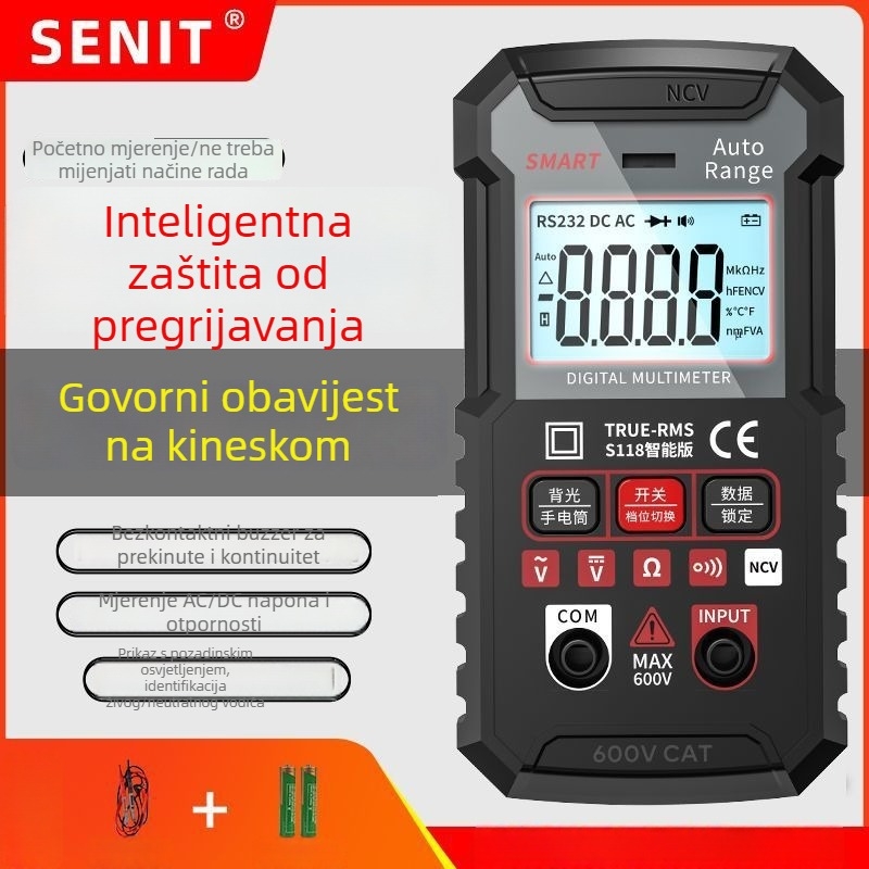 Potpuno automatski digitalni multimetar – visoka preciznost, automatski raspon, zaštita od izgaranja, višenamjenski alat za održavanje električara