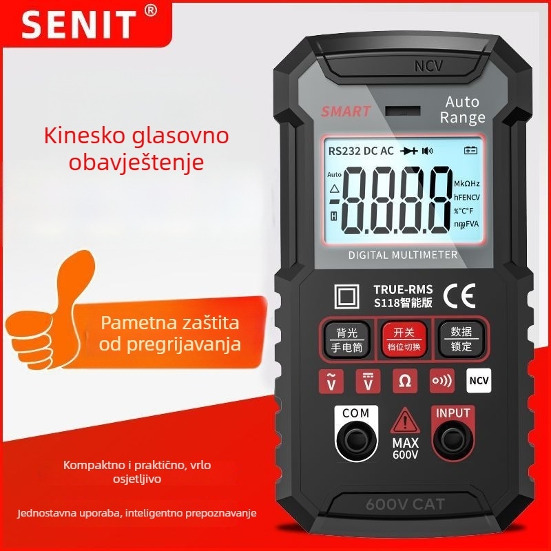 Potpuno automatski digitalni multimetar – visoka preciznost, automatski raspon, zaštita od izgaranja, višenamjenski alat za održavanje električara
