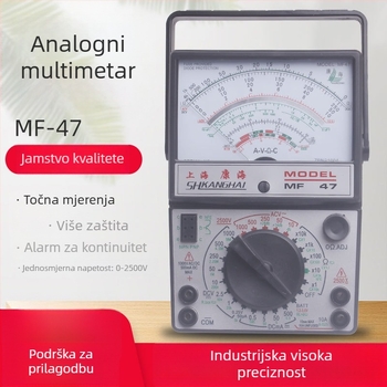 MF47 mehanički multimetar – visoka preciznost, zaštita od pregrijavanja, zvučni signal kontinuiteta, mjerenje struje i napona