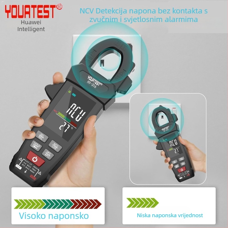 YOURTEST DC Klamp-Metar Digitalni Visoke Preciznosti Veliki Zaslon Višenamjenski Inteligentni Automatski Ampermetar