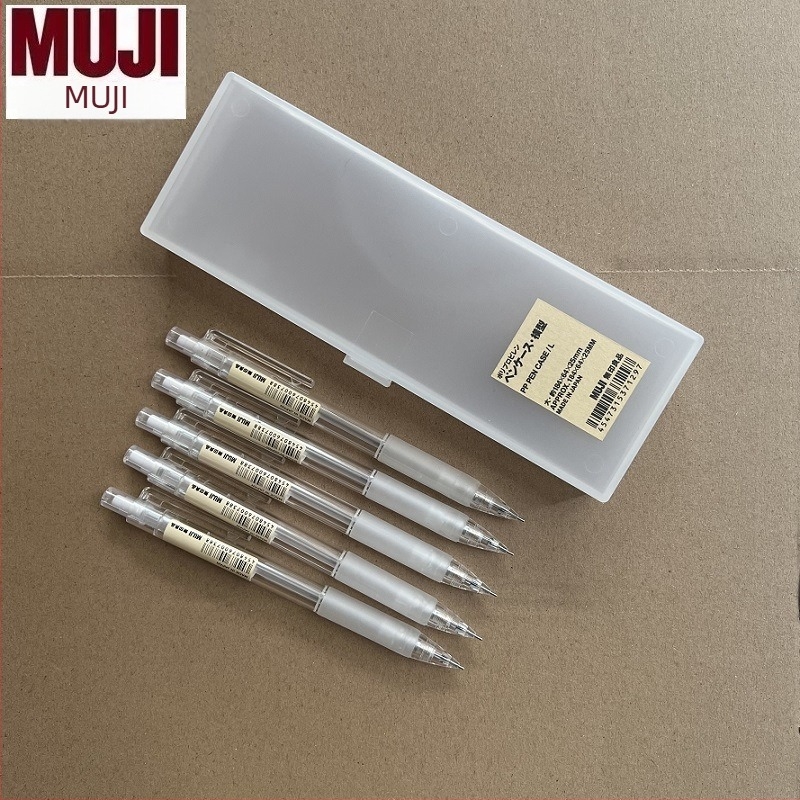 Muji mehanička olovka, 0,5 mm grafit, 2B/HB, prozirno tijelo, plastično kućište, ergonomski dizajn protiv umora