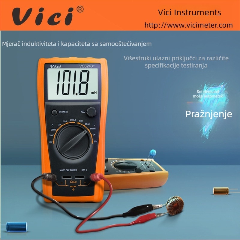Vici VC6243+ digitalni mjerač induktivnosti i kapaciteta, prijenosni tester automatskog pražnjenja