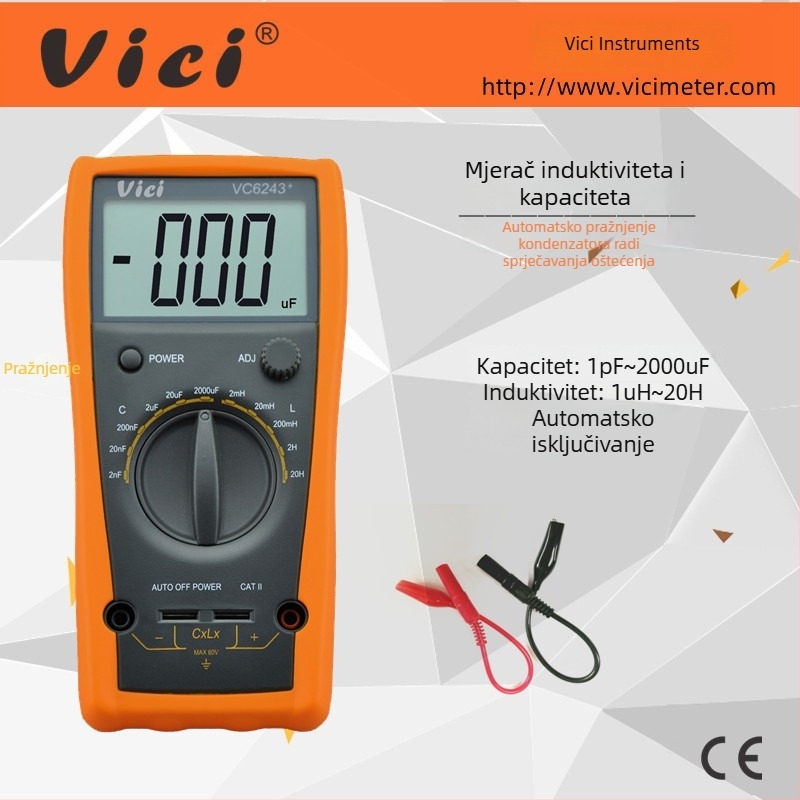 Vici VC6243+ digitalni mjerač induktivnosti i kapaciteta, prijenosni tester automatskog pražnjenja