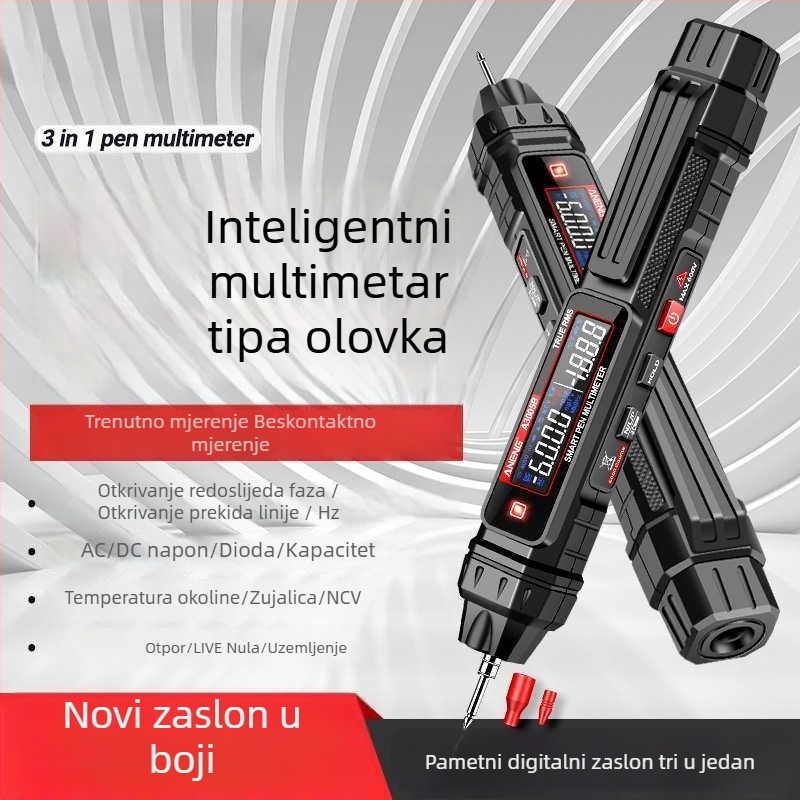 Inteligentni digitalni multimetar u obliku olovke, visoke preciznosti, višefunkcijski mjerni alat za mjerenje napona i kontinuiteta