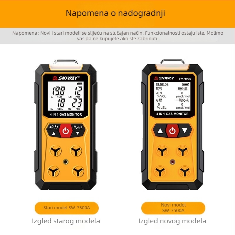 Shindawei četveroinčni detektor zapaljivih plinova s alarmom za toksične plinove i ugljični monoksid (SW-7500A, 0,3 kg)