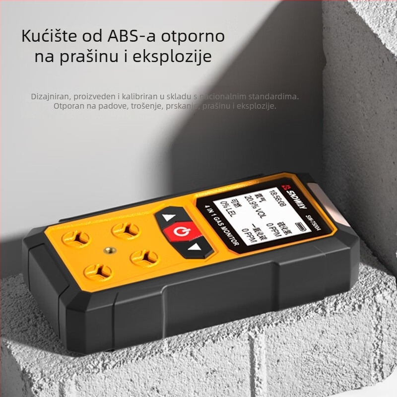 Shindawei četveroinčni detektor zapaljivih plinova s alarmom za toksične plinove i ugljični monoksid (SW-7500A, 0,3 kg)