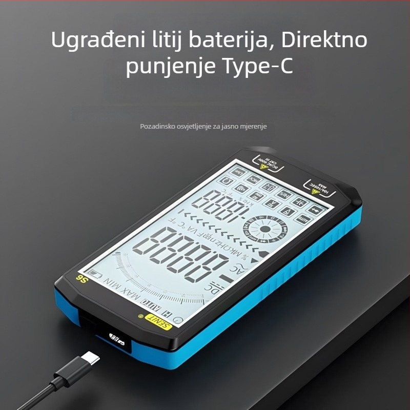 Potpuno automatski punjivi digitalni multimetar visoke preciznosti, zaštita od sagorijevanja, digitalni s velikim zaslonom, za električare u održavanju