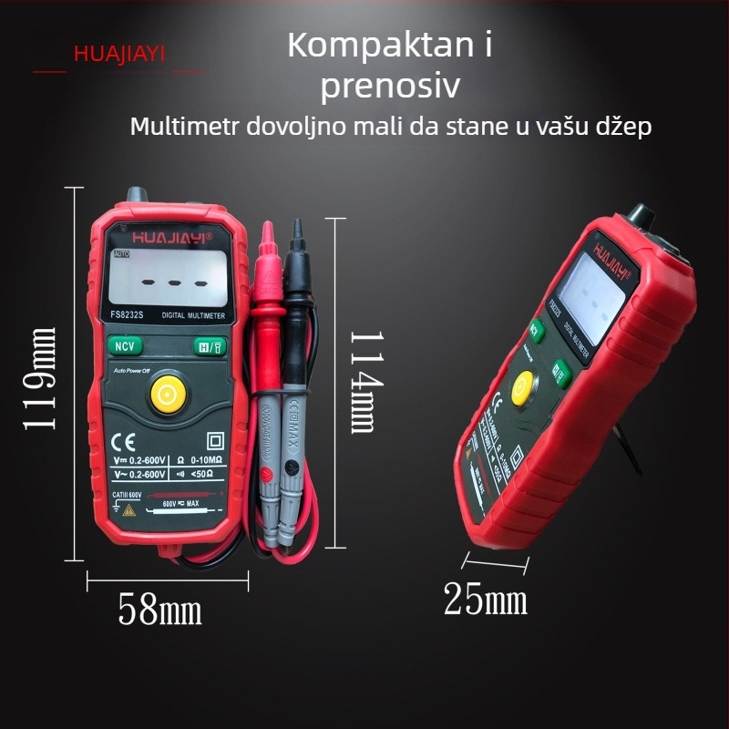 Potpuno automatski digitalni multimetar visoke preciznosti, zaštita od pregorijevanja, za električare, kućnu upotrebu i studente