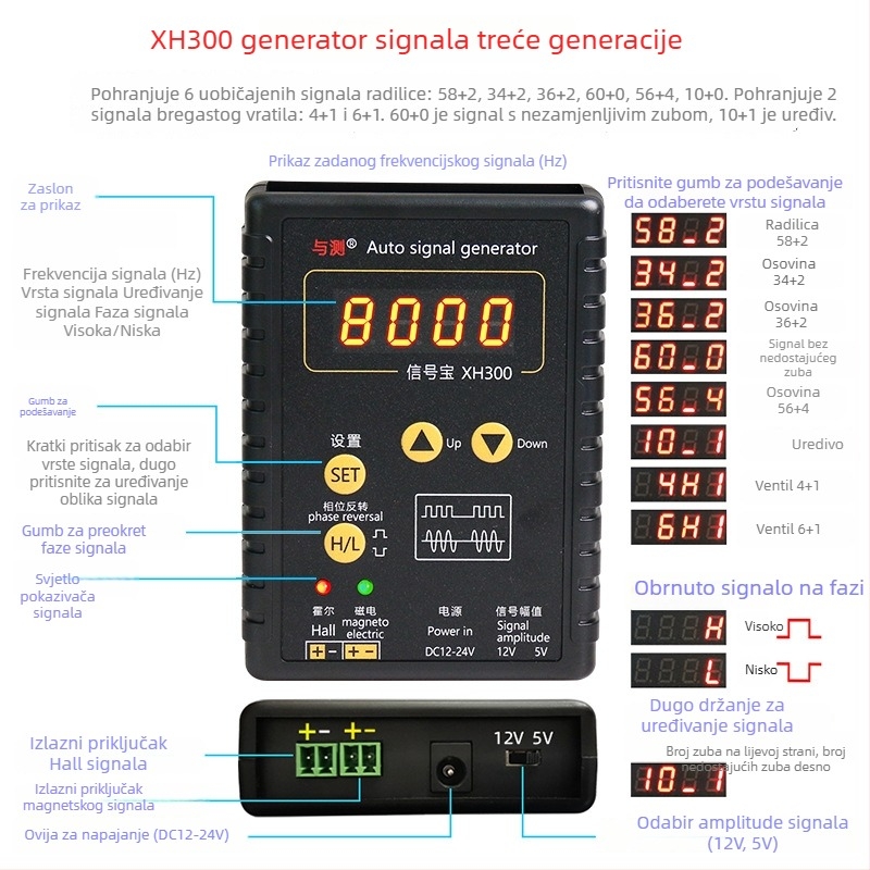 Automobilski generator signala i simulator senzora za testiranje signala koljenastog vratila