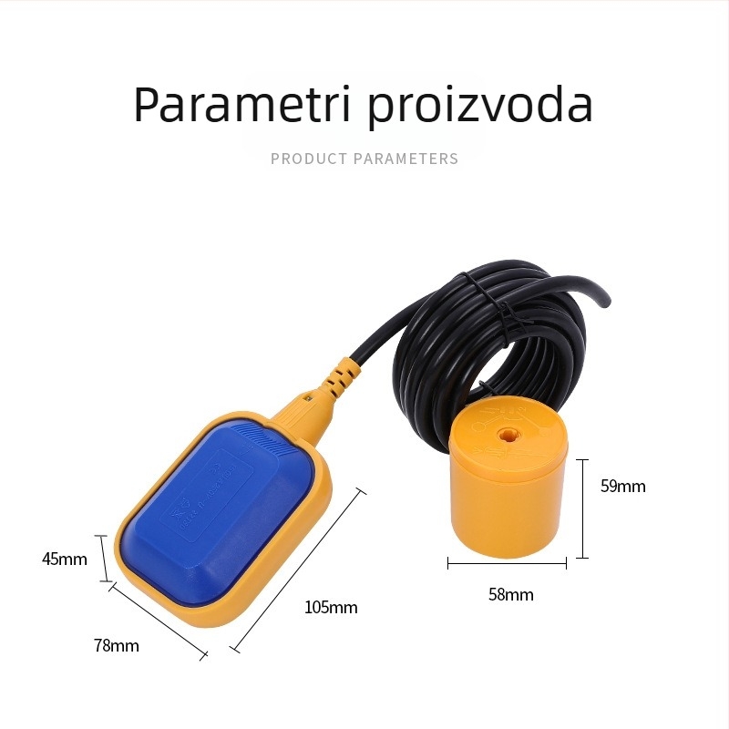 EM15-2 Kvadratni plutajući prekidač za nadzor razine vode s relejem za vodnu kule, senzor razine tekućine