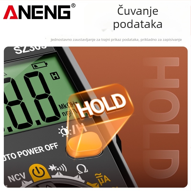ANENG digitalni multimetar – prenosiv, visoka preciznost, digitalni zaslon; CE certifikat; privatna oznaka dostupna