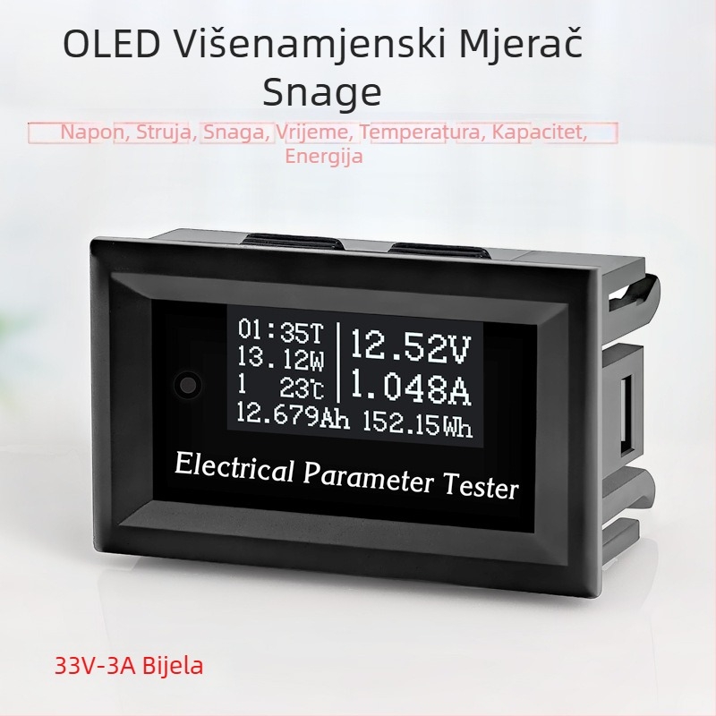 RIDEN Višenamjenski OLED voltmetar, ampermetar, wattmetar, termometar i tester kapaciteta baterije