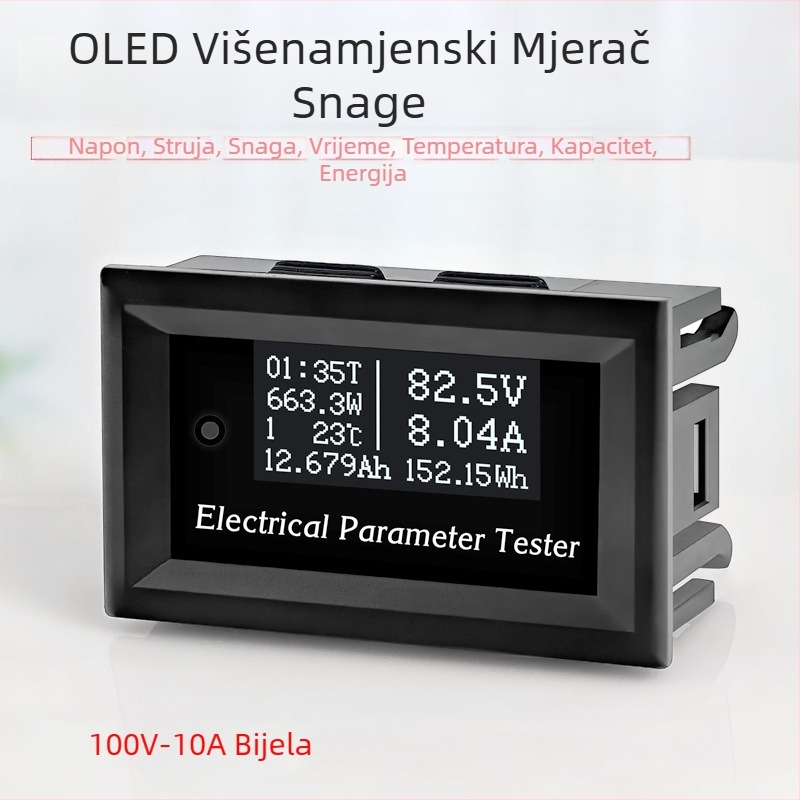RIDEN Višenamjenski OLED voltmetar, ampermetar, wattmetar, termometar i tester kapaciteta baterije