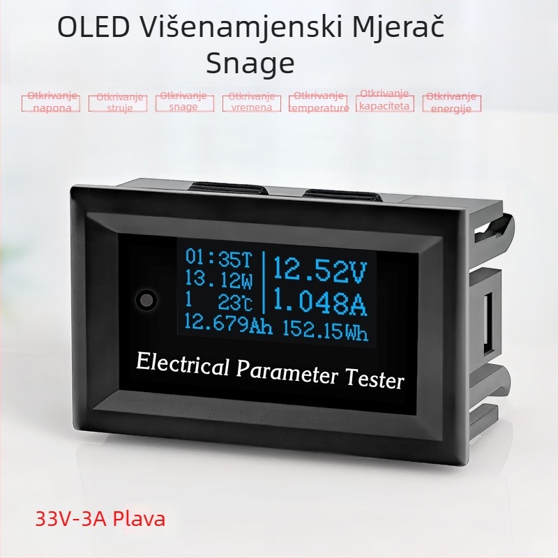 RIDEN Višenamjenski OLED voltmetar, ampermetar, wattmetar, termometar i tester kapaciteta baterije