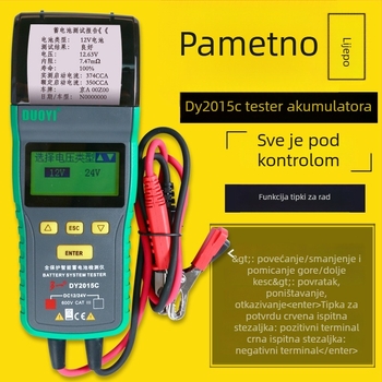 Duoyi Dy2015C tester za automobilsku bateriju – kapacitet baterije, vijek trajanja, unutarnji otpor, pokretanje i punjenje, 12V tester