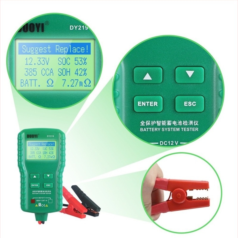 DY219 tester automobilske baterije s mjerenjem unutarnjeg otpora CCA, 12V, One more