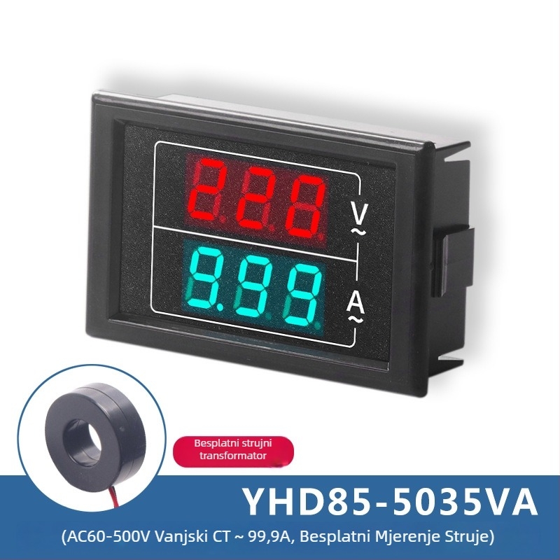D85-5035VA AC volt- i ampermetar, visokoprecizan digitalni dvostruki zaslon, trofazno, 60-500V AC